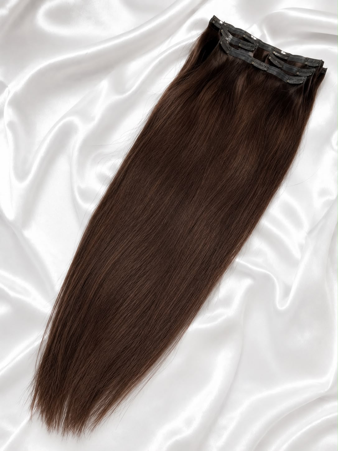 Seamless Clip-In 60 cm Prague Bronze – włosy doczepiane w chłodnym brązie